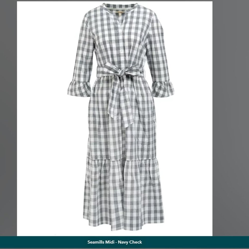 Barbour Seamills Cotton Gingham Shirtdress Size 14